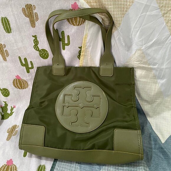 Tory Burch Dark Green Nylon Women's Handbag - Picture 1 of 12